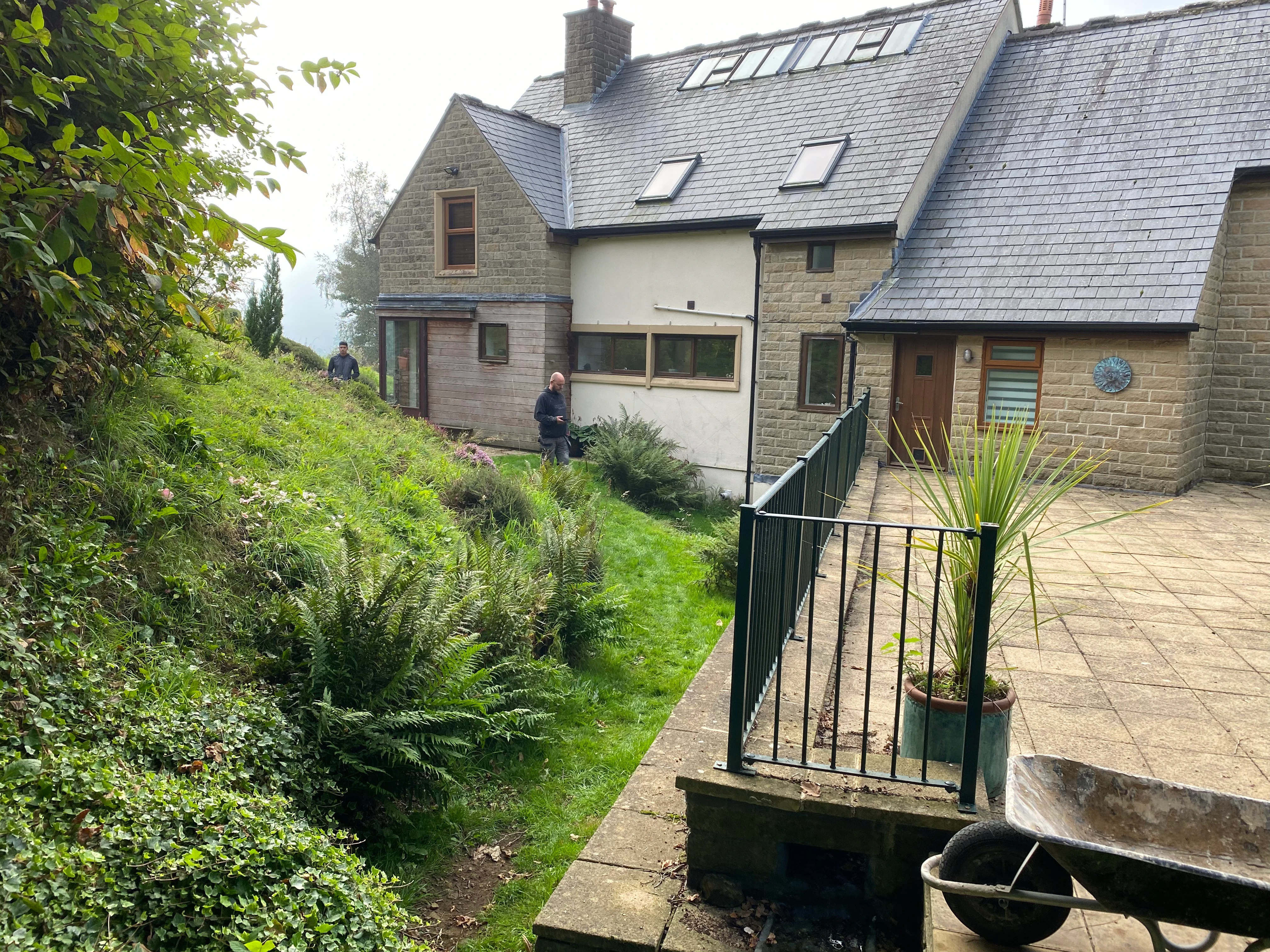 The existing stone property before the transformation, side elevation