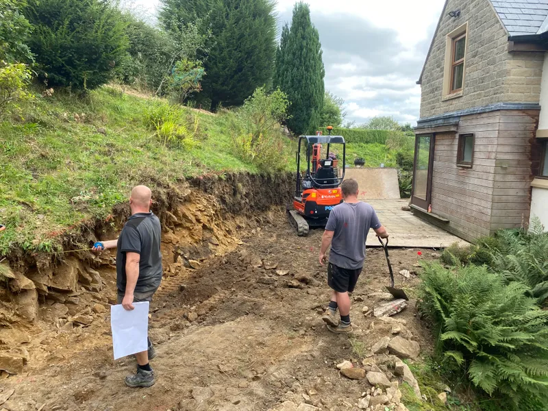 Excavation and groundworks establishing the new footprint