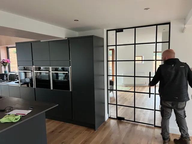 Completed kitchen and internal glazed door