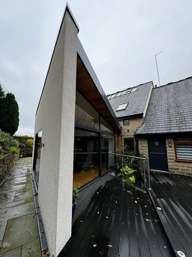 Completed exterior, side profile