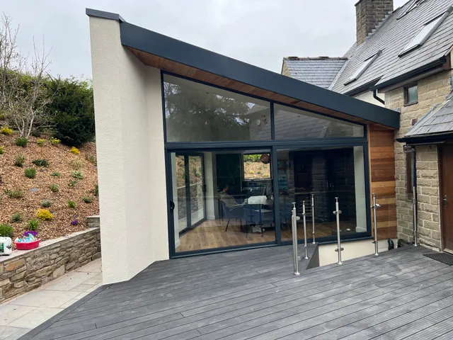 Completed extension and deck